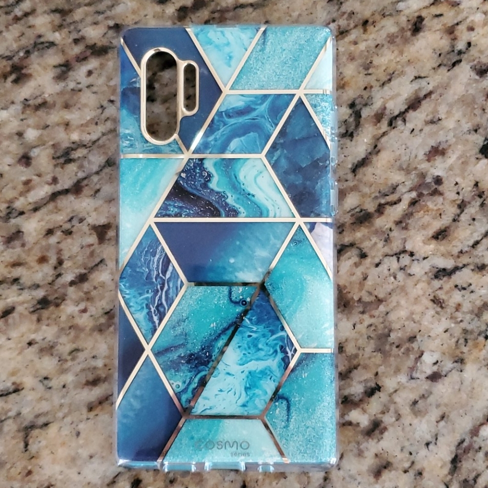Cosmo series teal/blue/gold Galaxy Note 10 + case